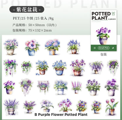 25 Stickers Flores & Macetas