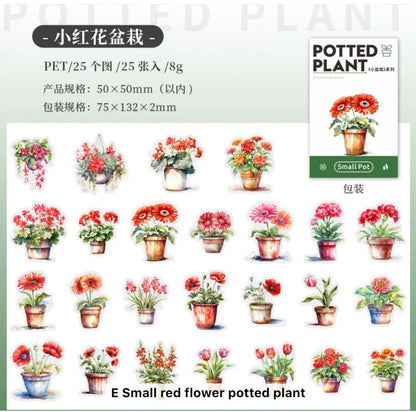25 Stickers Flores & Macetas