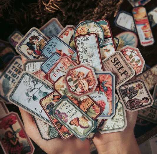 50 Stickers Label Collection Vintage
