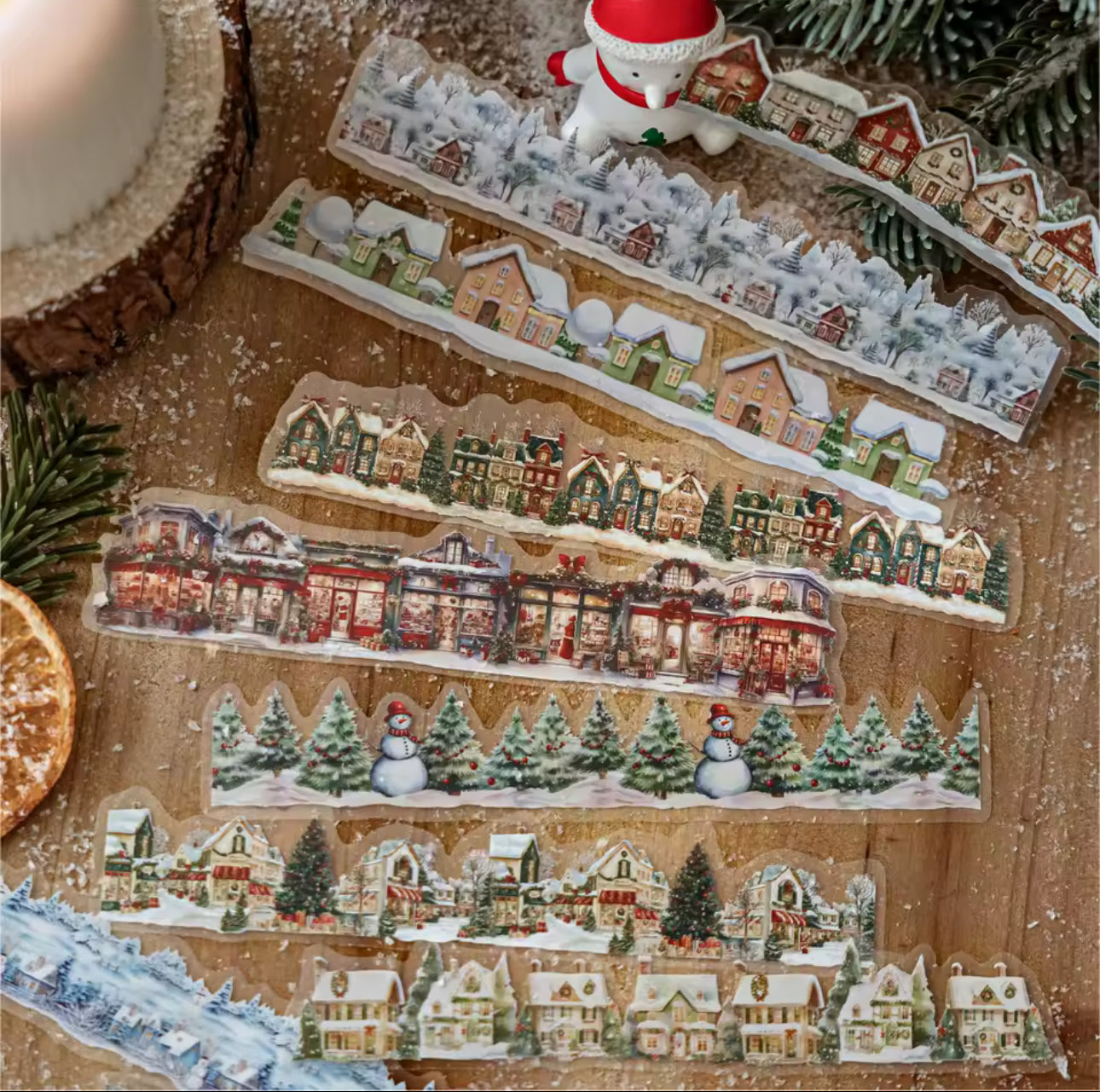 2 Paquetes de 20 Tiras de stickers Navideños