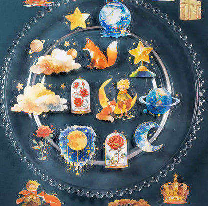 4 paquetes - 60 Stickers Principito Detalles dorados holograficos