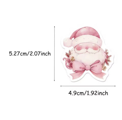 50 Stickers Vinil Rosa Navidad