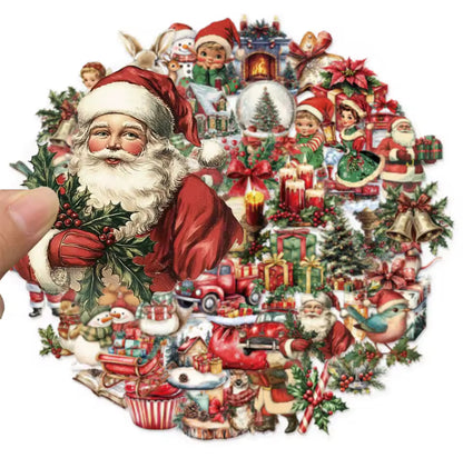 50 Stickers transparentes Navidad
