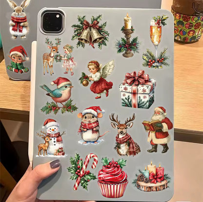50 Stickers transparentes Navidad