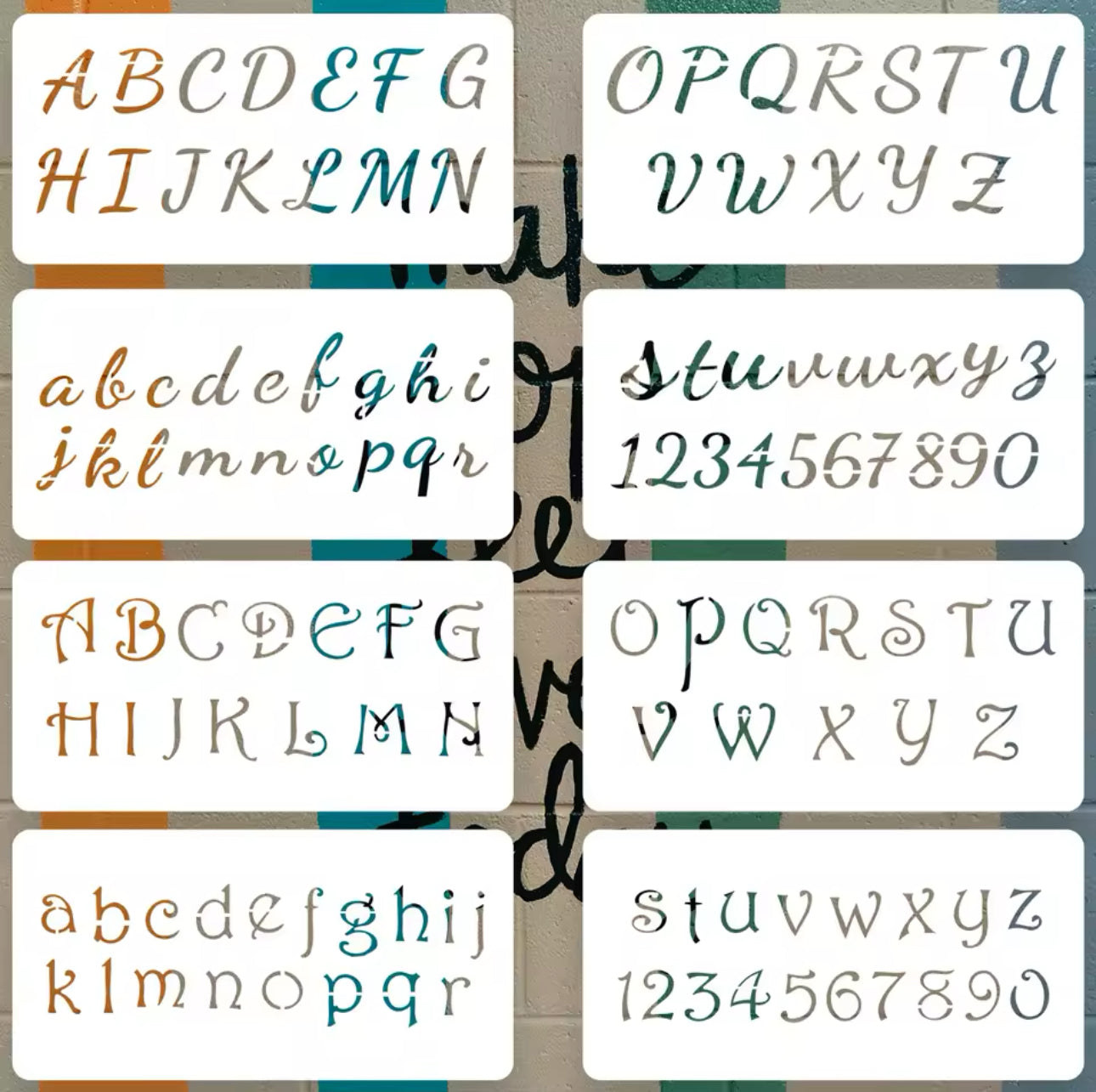 8 Stencils Letras Alfabeto