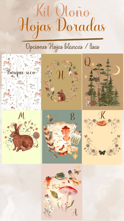 🍁🍂✨ KIT OTOÑO - HOJAS DORADAS✨🍂🍁