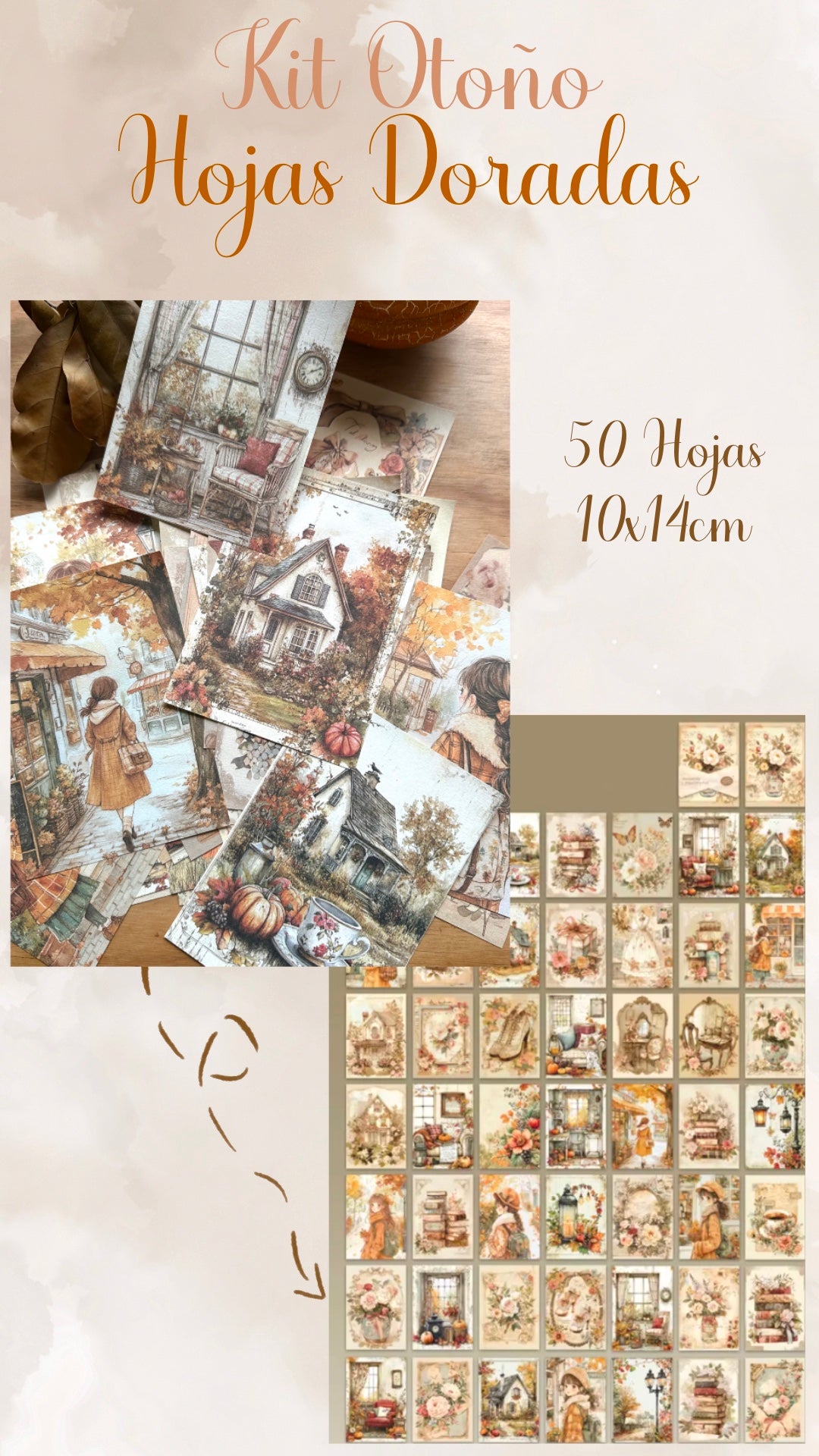 🍁🍂✨ KIT OTOÑO - HOJAS DORADAS✨🍂🍁