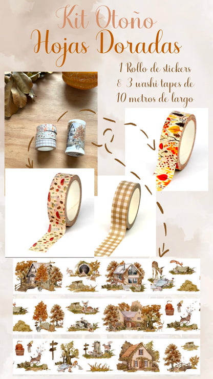 🍁🍂✨ KIT OTOÑO - HOJAS DORADAS✨🍂🍁