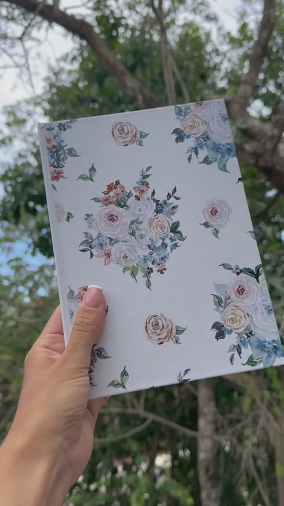 Cuaderno Pasta Dura flores azules